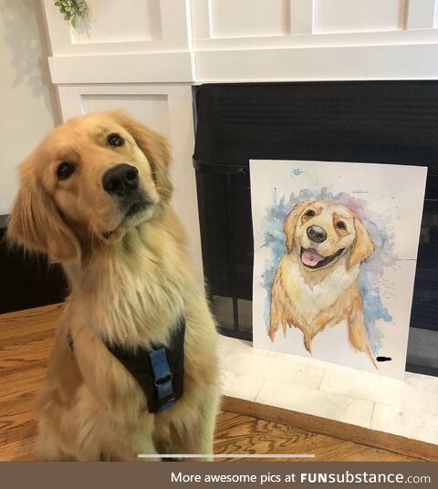 [OC], ‘Goodest Boy’, me, watercolor, 2022