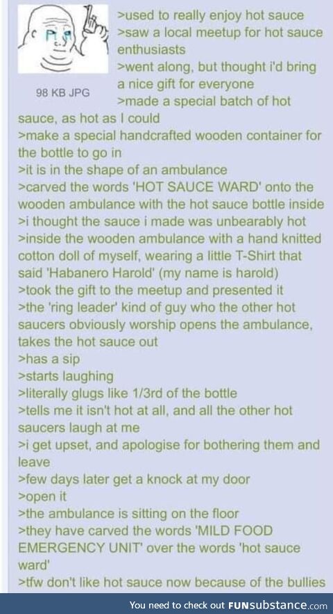 Anon likes hot sauce