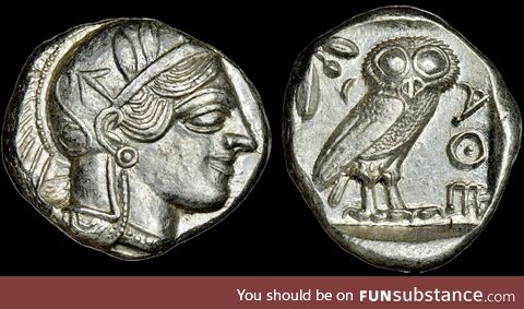 My 2,463 Year Old Silver Athenian Owl Tetradrachm Minted 440 to 404 BC In The City State