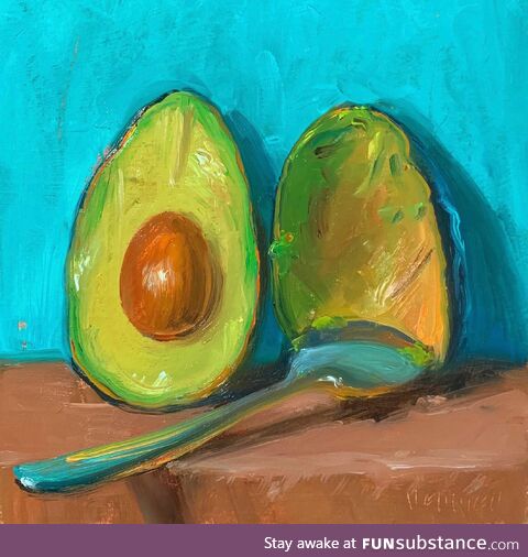 “Avocado & Spoon” oil painting by me