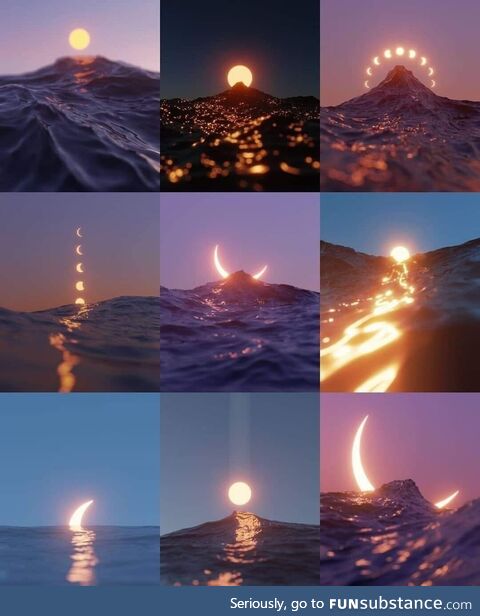 The dance of moon and sea. Credit: Intospace0