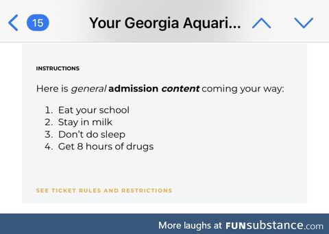 The Georgia Aquarium welcome email has some solid advice to make your visit enjoyable