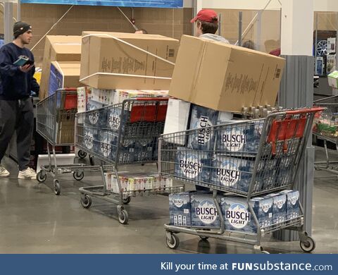 Costco shopping in a college town