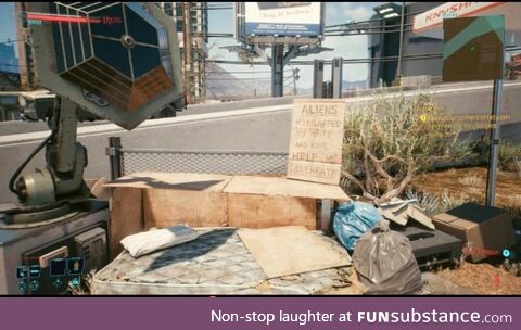 This sign found in Cyberpunk 2077