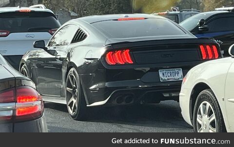 This self aware Mustang driver I caught this morning in my son’s drop off line