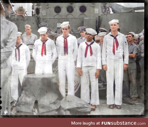 My grandfather (tall guy in the middle) during a commendation ceremony - World War 2