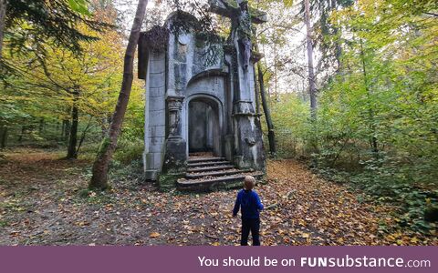 An abandoned tomb inside a forest. Pohorje, Slovenia
