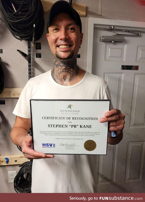 I became the first musician in my city to be awarded a certificate of recognition!