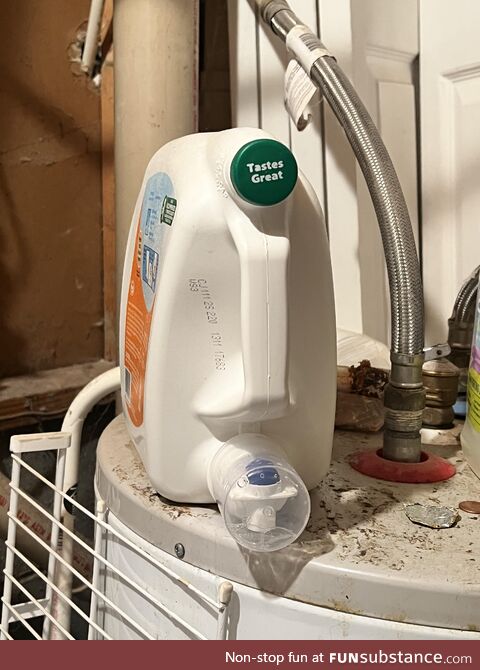 I lost the lid to my laundry detergent, but a juice bottle cap fit perfectly