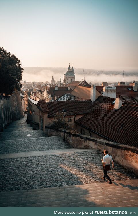 Prague covered in fog (oc)