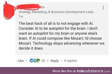 "The best hack of all is to not engage with AI"
