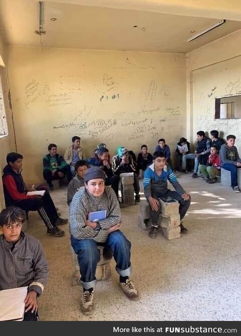 An elementary school classroom in eastern Syria