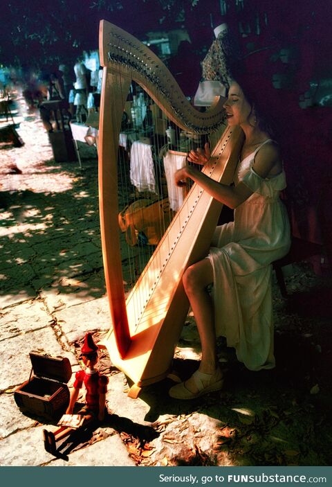Harp player - palermo sicily