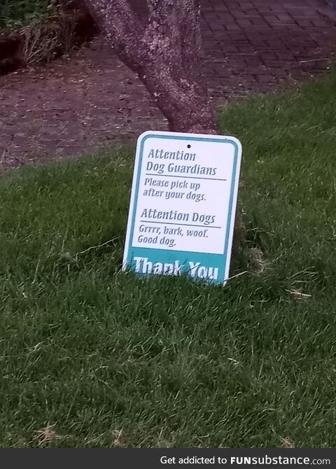 A sign that I saw on my morning walk