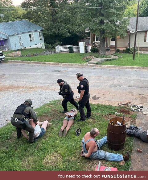 A picture of the drug bust in my town looks straight out of Reno 911