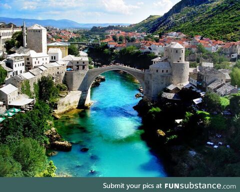 The city of Mostar in Bosnia and Herzegovina