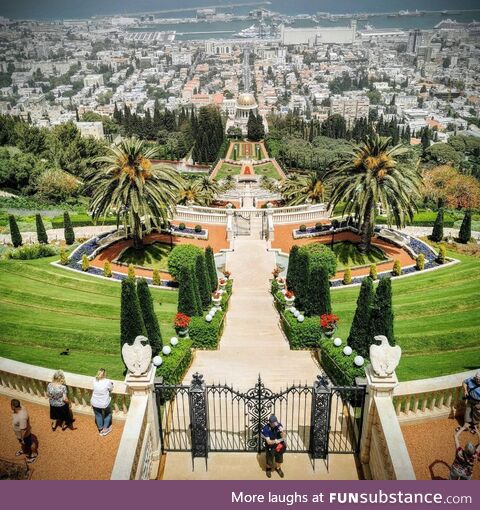 A view of the Bahai Gardens in Haifa [OC]