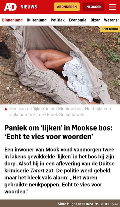 "corpses" found in forrest turns out to be thrown away sexdolls "netherlands"