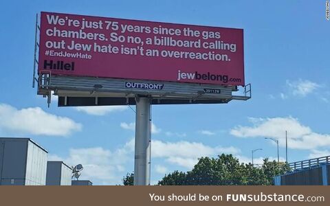 A billboard in Florida calling out modern anti-semitism
