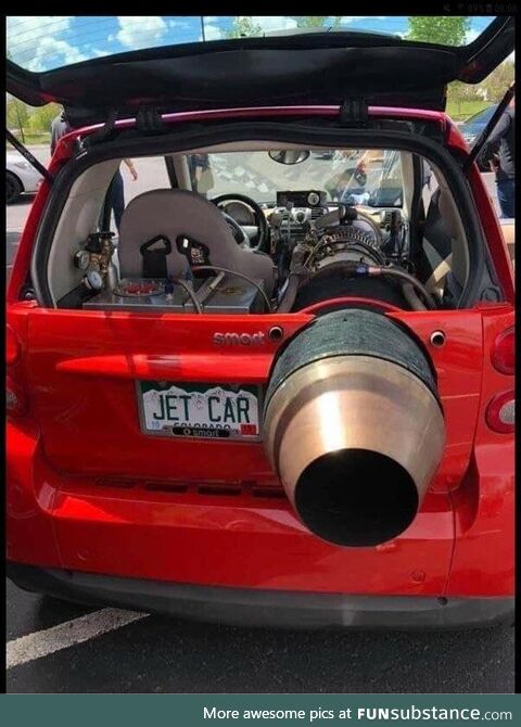 Lifted smart car is nice, but how about jet car!