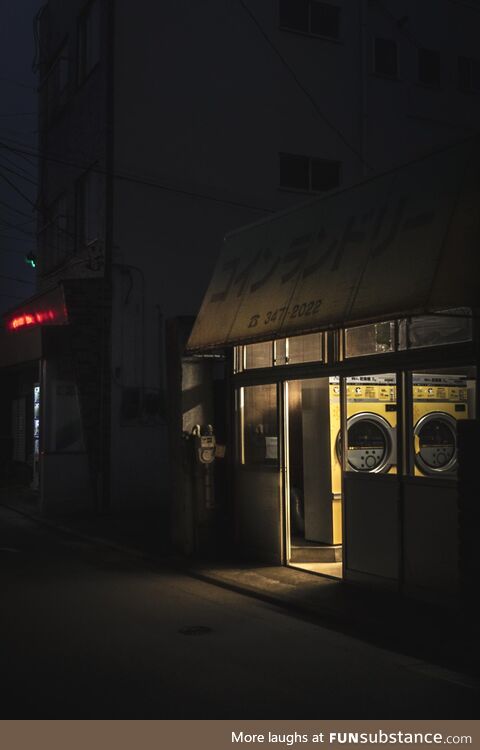 An old coin laundromat in Tokyo, Japan