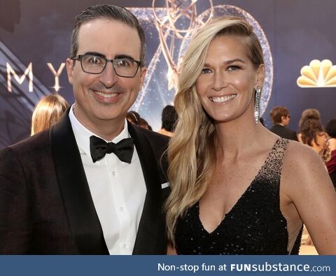 John Oliver next to someone who REALLY LOVES comedy