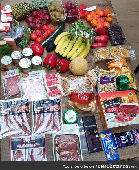 €90 worth of groceries in Belgium