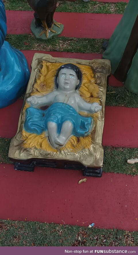 This baby Jesus has seen some weird stuff