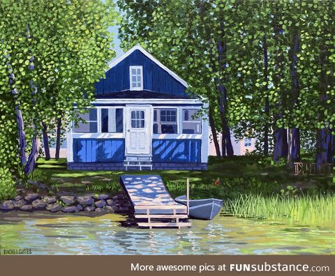 Life on the lake. Acrylic painting, 16x12