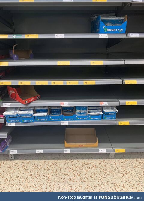Throwback to the first UK lockdown in 2020. Despite the shelves being wiped clean, no