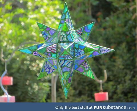(OC) Hand made, hand painted Moravian star