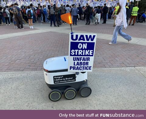 Even the robots are on strike!