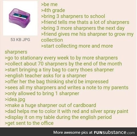 Anon loves pencil sharpeners