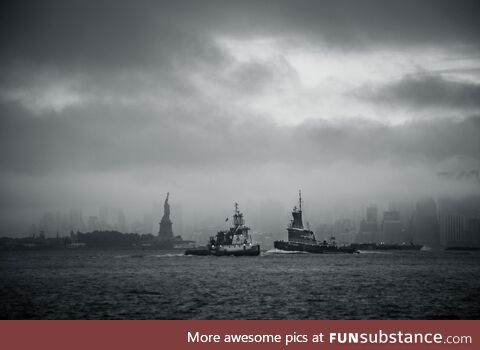 Two tugboats in New York harbor this morning. [OC]