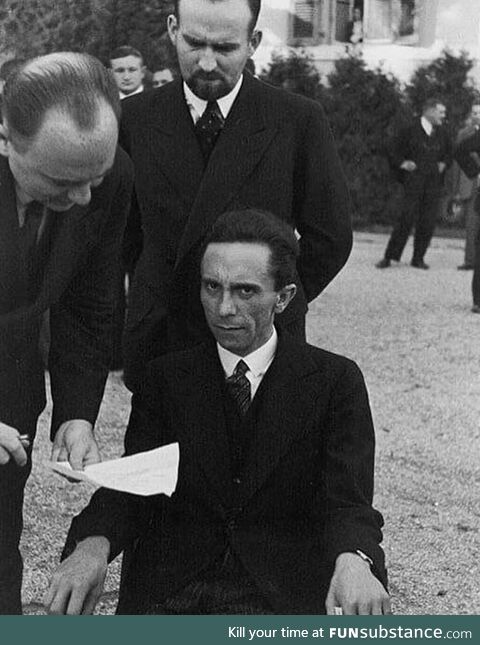 (1993) Josef Goebbels, a high-ranking Nazi, looks at the photographer after learning he