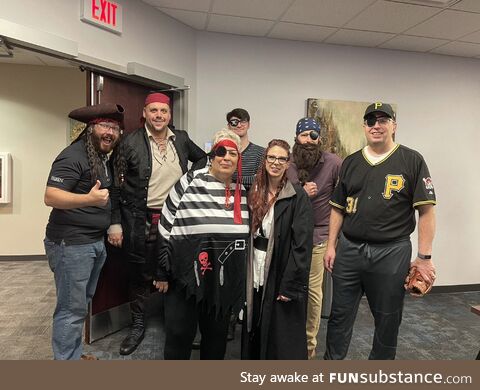 My team said we were dressing as pirates…