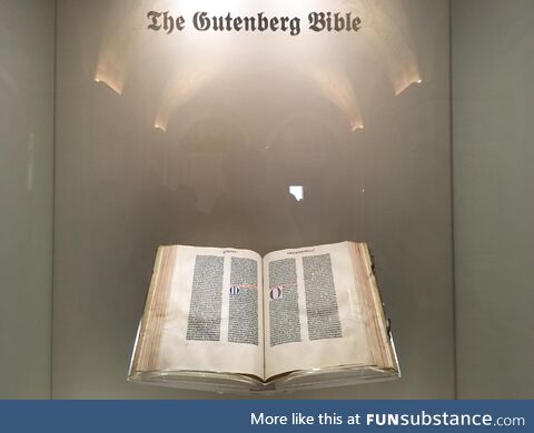 A Gutenberg Bible, from the 15th century, one of the oldest major printed books (OC)