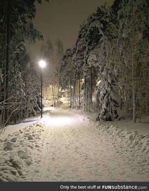 Winter evening in Finland [OC]