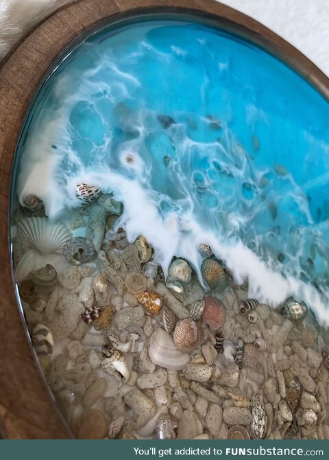 Seascape made with resin and shells [OC]