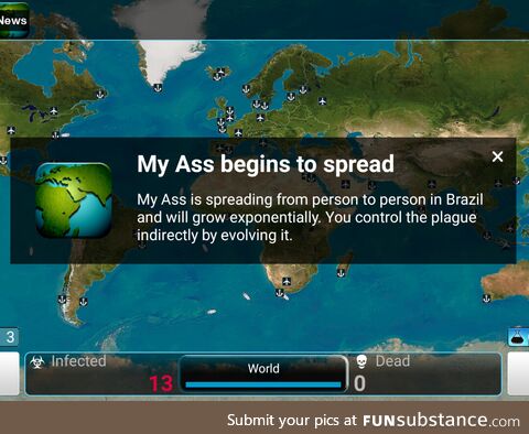 Had a good chuckle playing Plague Inc. This morning