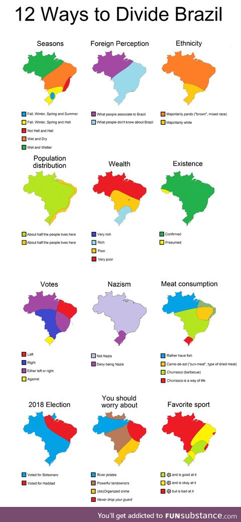 12 ways to divide brazil