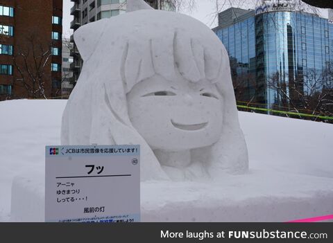 Anya snow sculpture at Sapporo Snow Festival