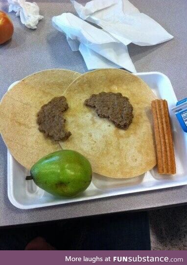 Inspired by the other post, this was "taco day" at my lunch in high school in 2014