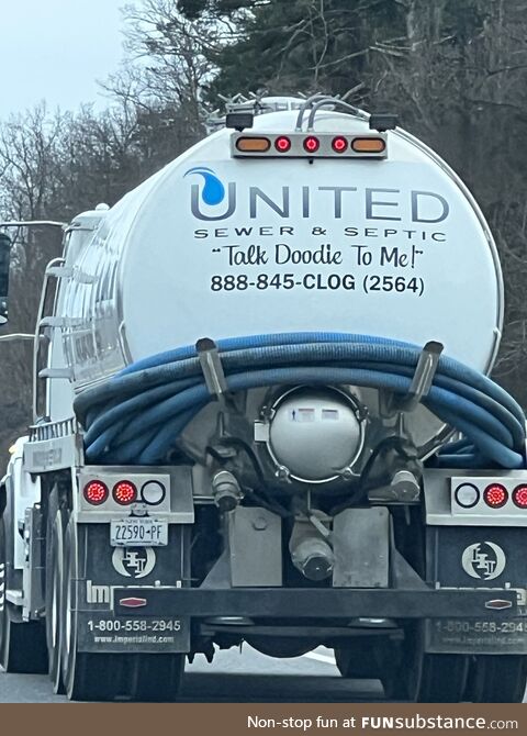 Amusing logo on this septic truck