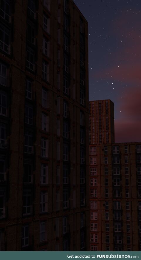 Nighttime in south-eastern Moscow