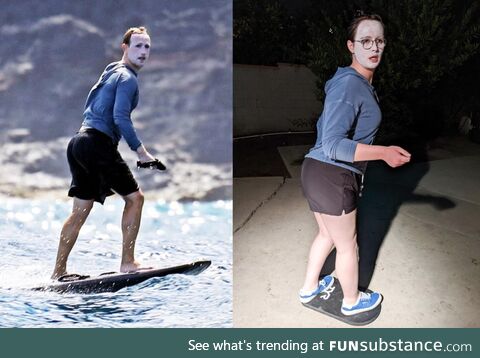 Someone went as Sunscreened Zuckerberg for Halloween