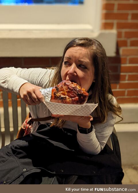 My gf eating a turkey leg