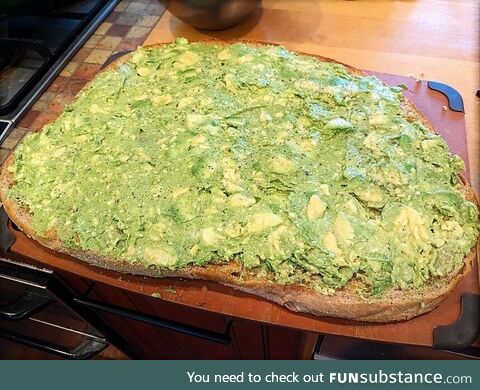 I made the world's largest slice of avocado toast