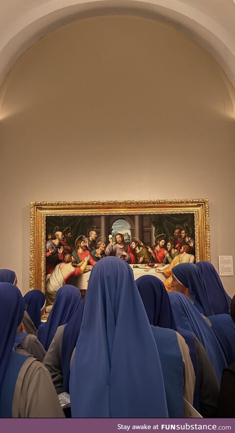 Spanish nuns admiring The Last Supper