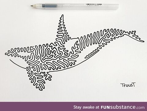 Was asked to draw a one line Orca and wanted to share (oc)
